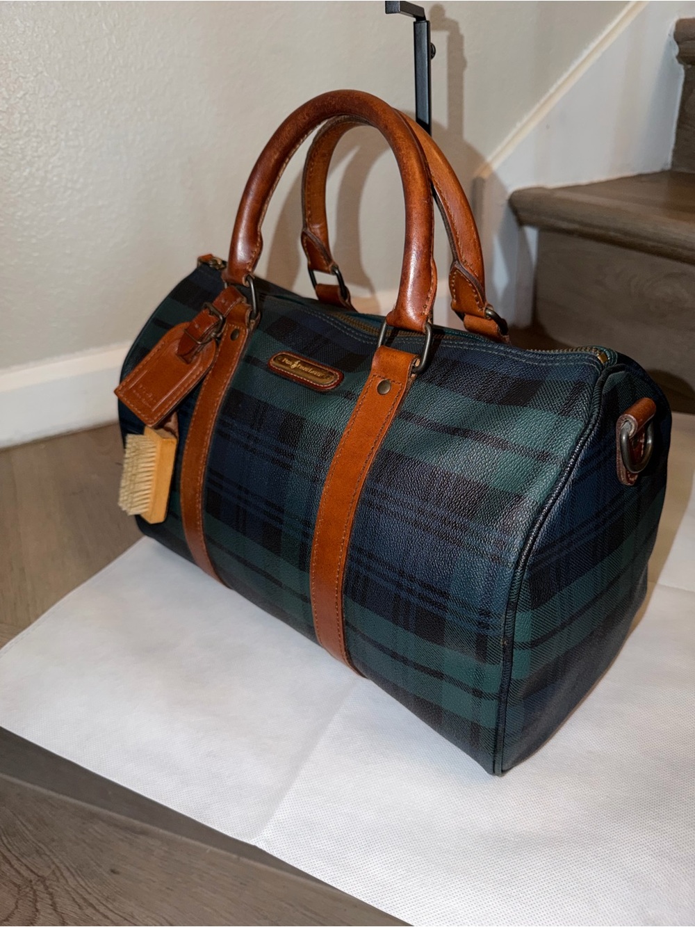 Vintage Polo Ralph Lauren Blackwatch Plaid Boston Bag - Picture 4 of 16